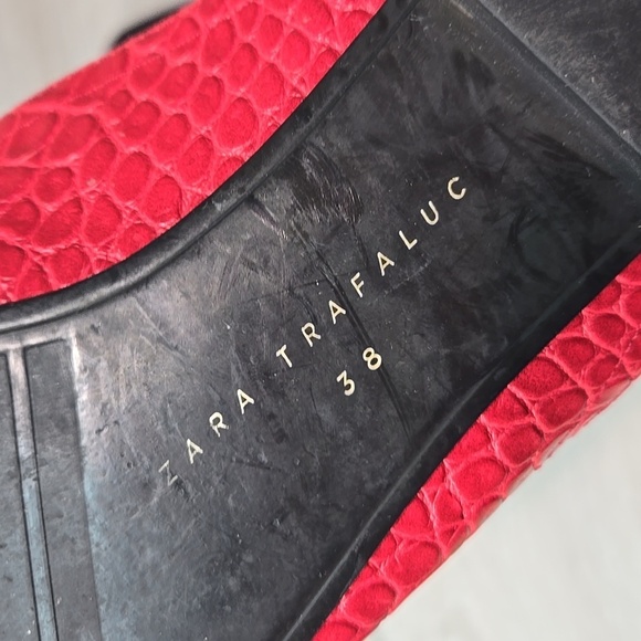 Zara Women Trafaluc Leather Square Toe flats mule shoes sz 38/8 - Picture 11 of 11